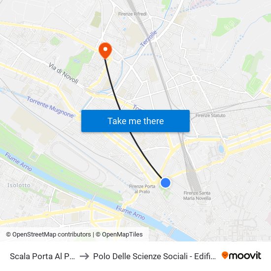 Scala Porta Al Prato to Polo Delle Scienze Sociali - Edificio D4 map