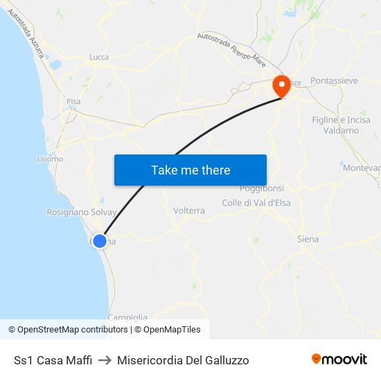 Ss1 Casa Maffi to Misericordia Del Galluzzo map