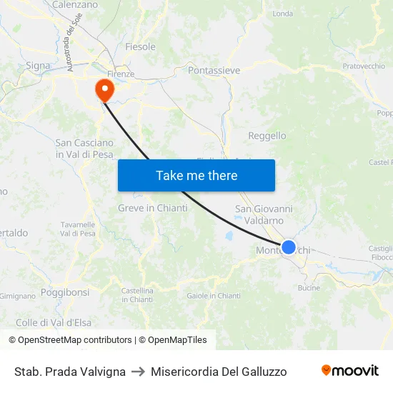 Stab. Prada Valvigna to Misericordia Del Galluzzo map