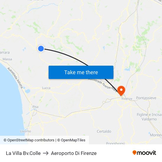 La Villa Bv.Colle to Aeroporto Di Firenze map