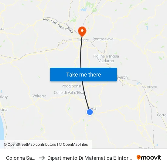 Colonna San Marco to Dipartimento Di Matematica E Informatica "Ulisse Dini" map