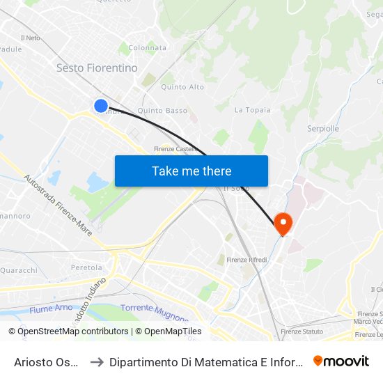 Ariosto Osmannoro to Dipartimento Di Matematica E Informatica ""Ulisse Dini"" map