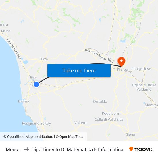 Meucci 5 to Dipartimento Di Matematica E Informatica ""Ulisse Dini"" map