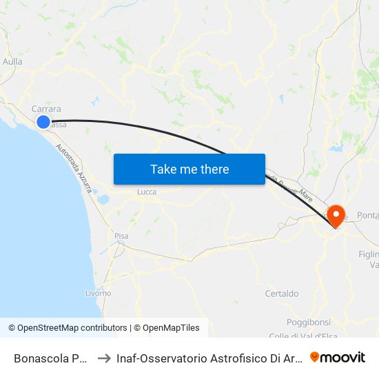 Bonascola Perla to Inaf-Osservatorio Astrofisico Di Arcetri map