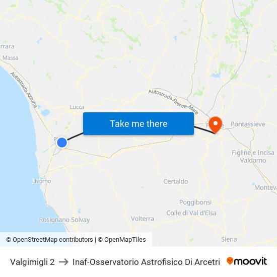 Valgimigli 2 to Inaf-Osservatorio Astrofisico Di Arcetri map