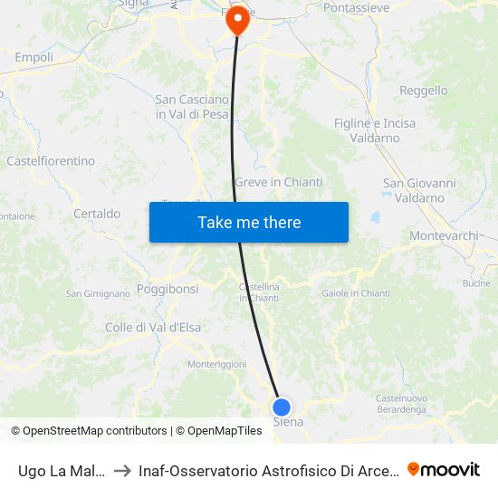 Ugo La Malfa to Inaf-Osservatorio Astrofisico Di Arcetri map