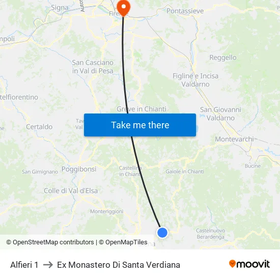 Alfieri 1 to Ex Monastero Di Santa Verdiana map