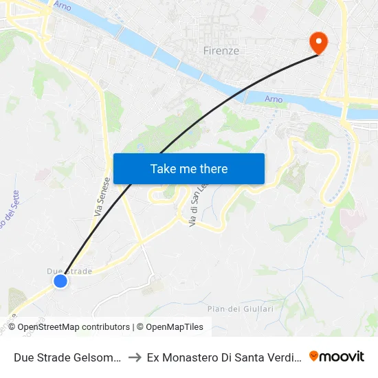 Due Strade Gelsomino to Former Monastery of Santa Verdiana map