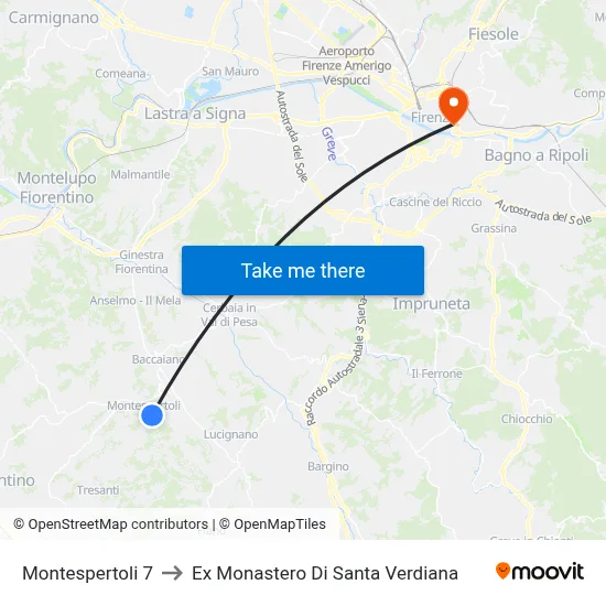 Montespertoli 7 to Former Monastery of Santa Verdiana map