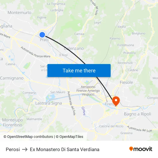 Perosi to Former Monastery of Santa Verdiana map