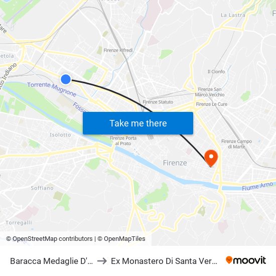 Baracca Medaglie D'Oro to Ex Monastero Di Santa Verdiana map