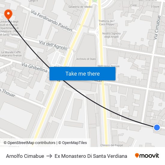 Arnolfo Cimabue to Ex Monastero Di Santa Verdiana map