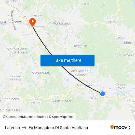 Laterina to Former Monastery of Santa Verdiana map