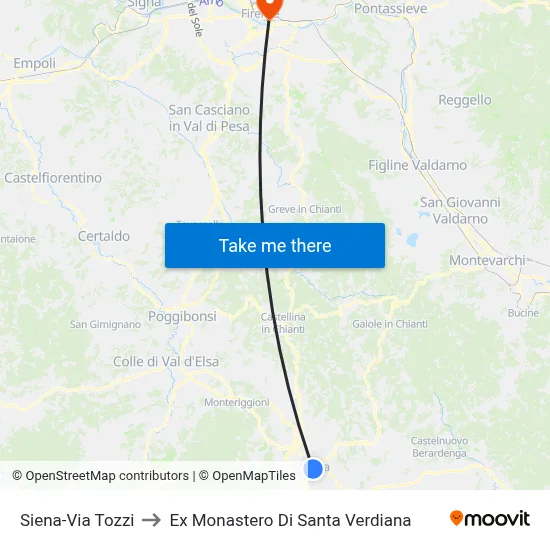 Siena-Via Tozzi to Former Monastery of Santa Verdiana map