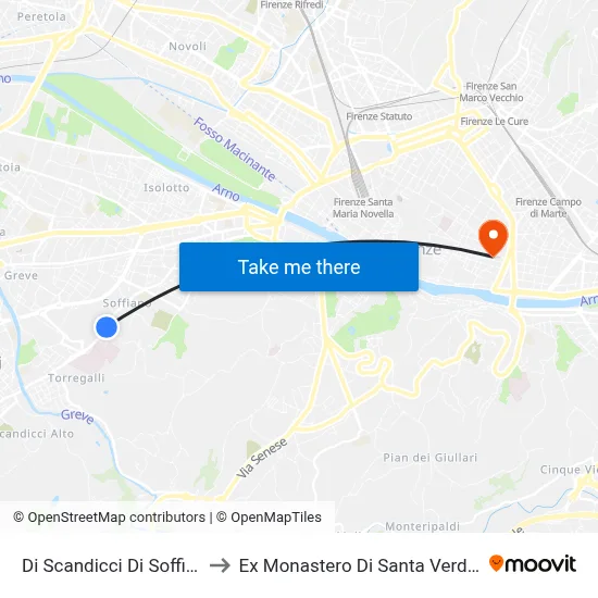Scandicci di Soffiano to Former Monastery of Santa Verdiana map