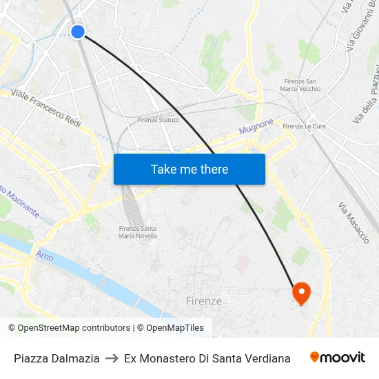 Dalmazia Square to Former Monastery of Santa Verdiana map