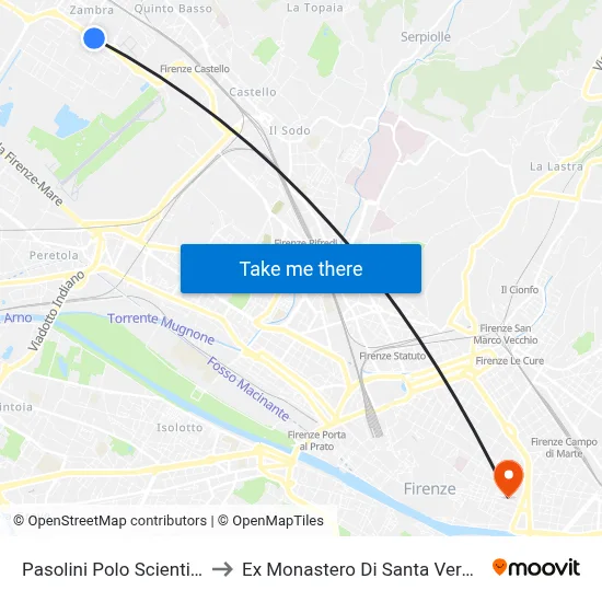 Pasolini Science Center to Former Monastery of Santa Verdiana map