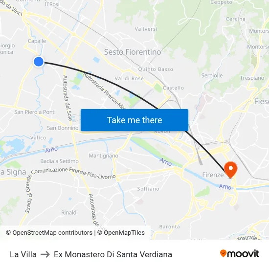 La Villa to Former Monastery of Santa Verdiana map