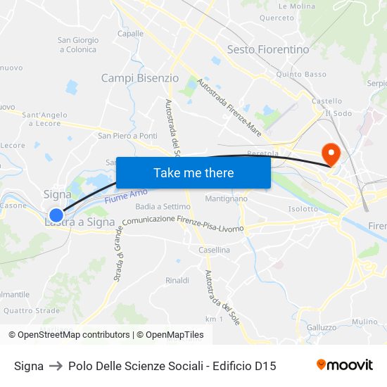 Signa to Polo Delle Scienze Sociali - Edificio D15 map