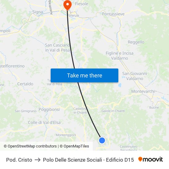 Pod. Cristo to Polo Delle Scienze Sociali - Edificio D15 map