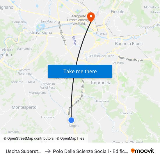 Uscita Superstrada to Polo Delle Scienze Sociali - Edificio D15 map