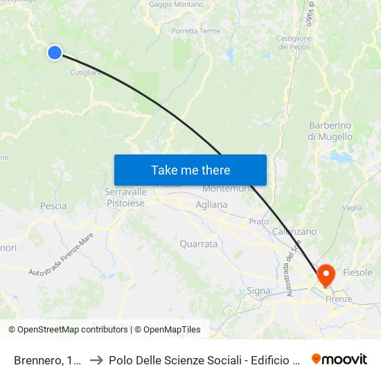 Brennero, 170 to Polo Delle Scienze Sociali - Edificio D15 map