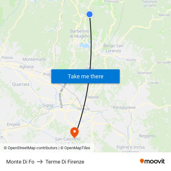 Monte Di Fo to Terme Di Firenze map