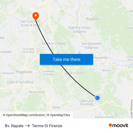 Bv. Rapale to Terme Di Firenze map