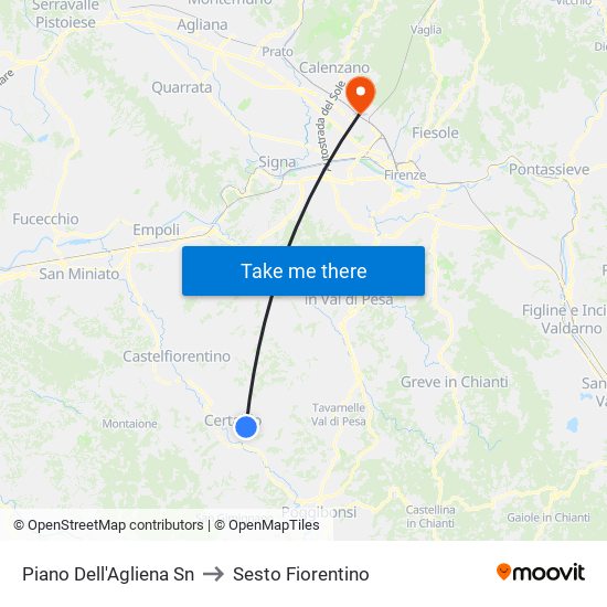 Piano Dell'Agliena                 Sn to Sesto Fiorentino map