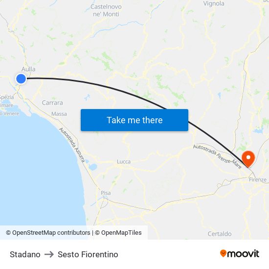 Stadano to Sesto Fiorentino map