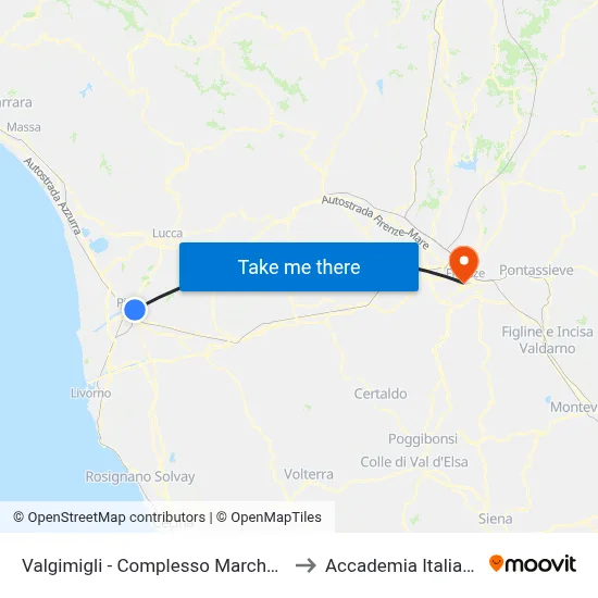 Valgimigli - Marchesi Complex to Italian Academy map