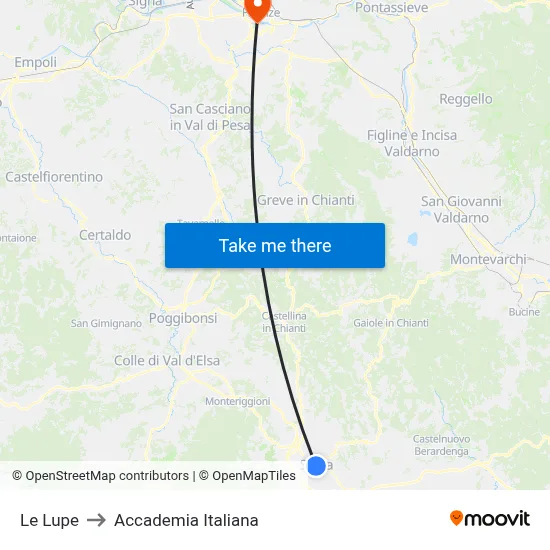 Le Lupe to Italian Academy map