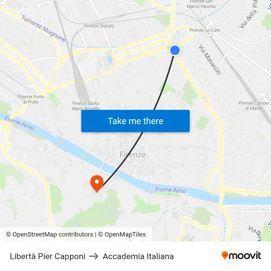 Liberty Pier Capponi to Italian Academy map