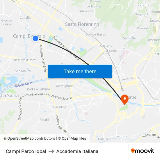 Campi Iqbal Park to Italian Academy map