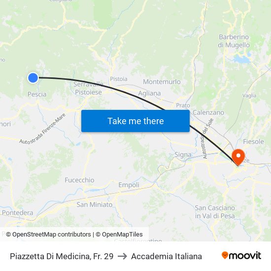 Piazzetta Di Medicina, Fr. 29 to Accademia Italiana map