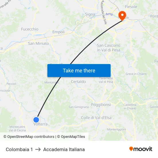 Colombaia 1 to Italian Academy map