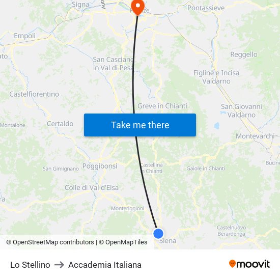 Lo Stellino to Accademia Italiana map