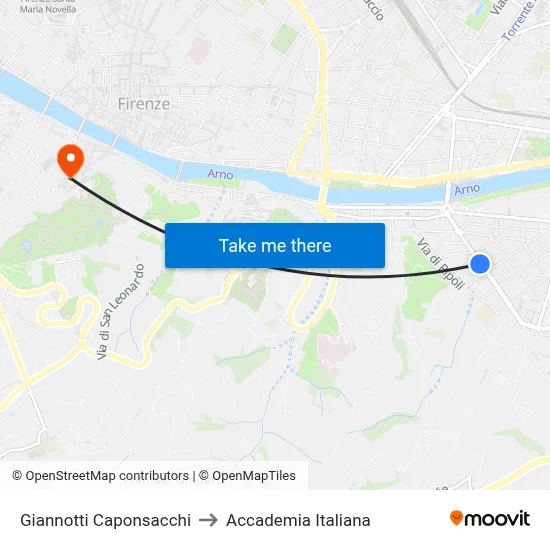 Giannotti Caponsacchi to Italian Academy map