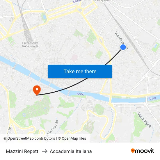 Mazzini Repetti to Italian Academy map