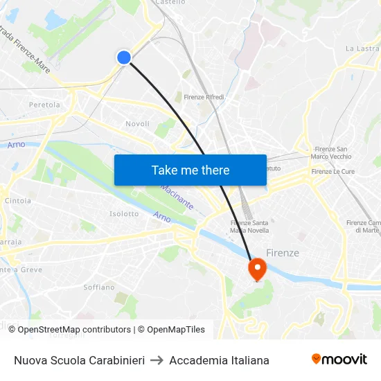 New Carabinieri School to Italian Academy map