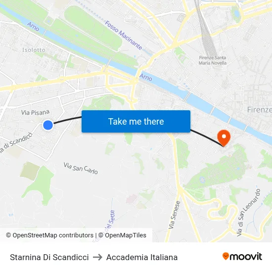 Starnina of Scandicci to Italian Academy map