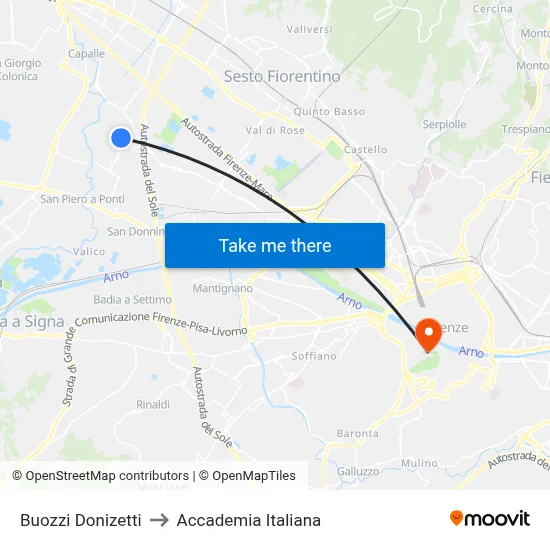 Buozzi Donizetti to Italian Academy map