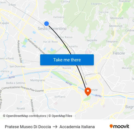 Pratese Doccia Museum to Italian Academy map