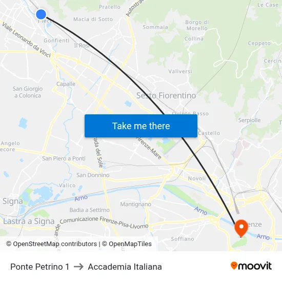Petrino Bridge 1 to Italian Academy map