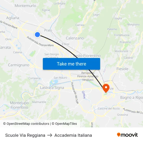 Reggiana Street Schools to Italian Academy map