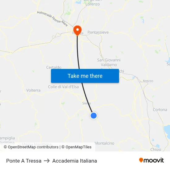 Ponte A Tressa to Italian Academy map