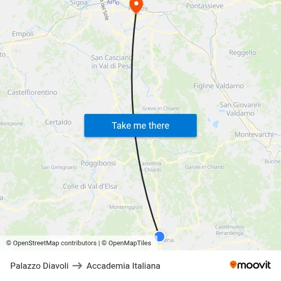 Palazzo Diavoli to Italian Academy map