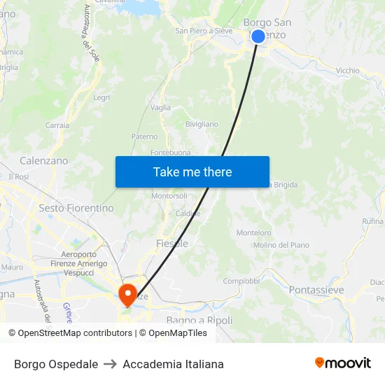 Hospital Borough to Italian Academy map