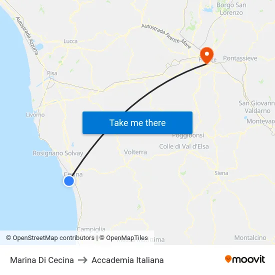 Marina Di Cecina to Italian Academy map