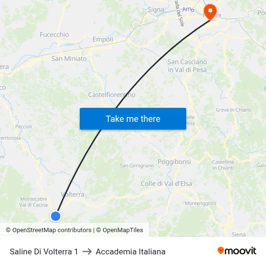 Saline Di Volterra 1 to Italian Academy map